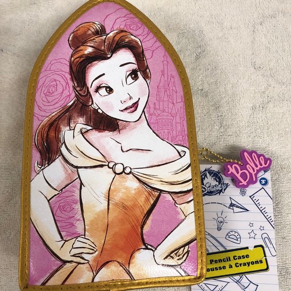 Disney Handbags - NWT Disney Beauty and the Beast Princess Belle Rose Pencil Case Makeup Bag